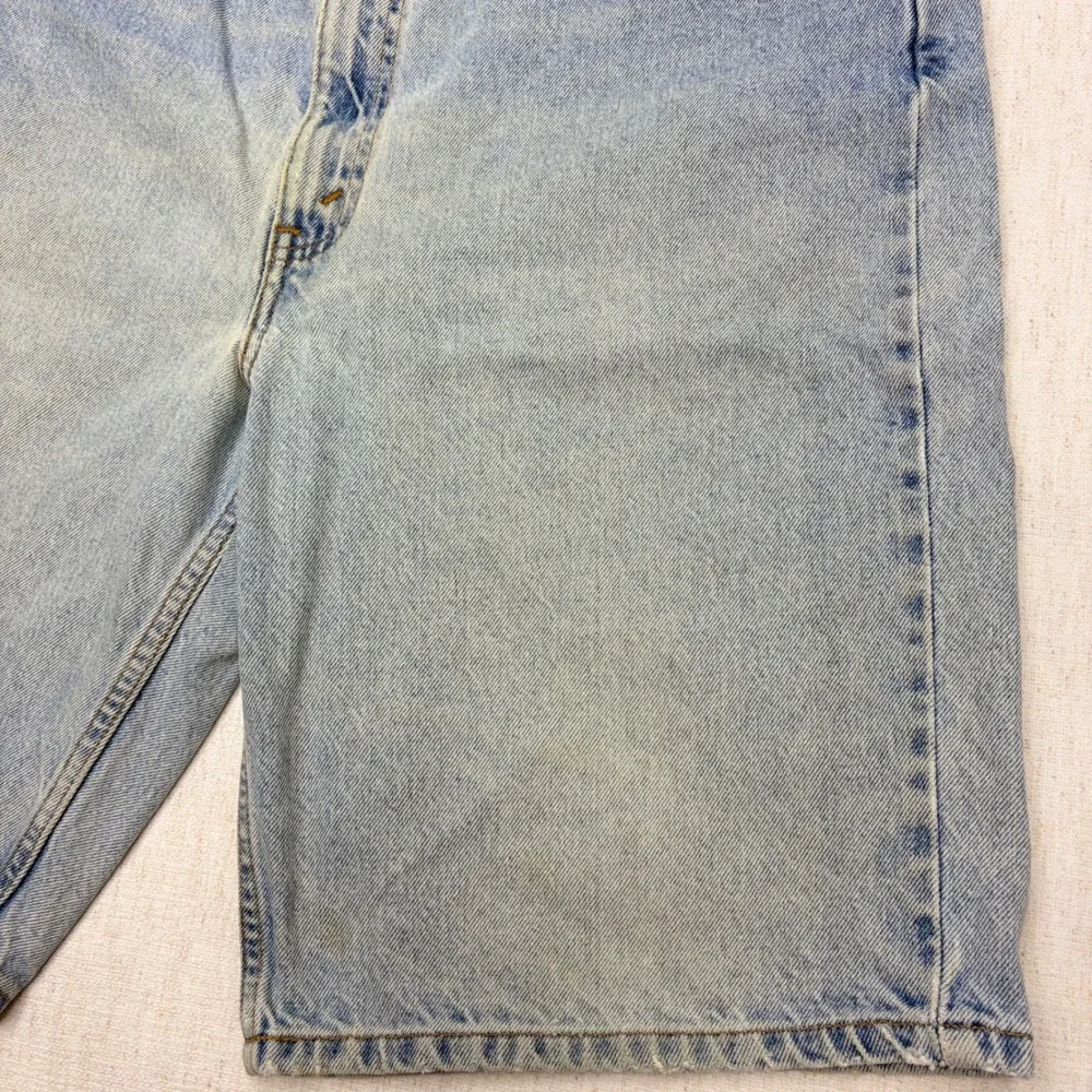 Vintage 90s Levis 550 Relaxed Fit Shorts Light Wash Orange Tab Men 38 Distresse
